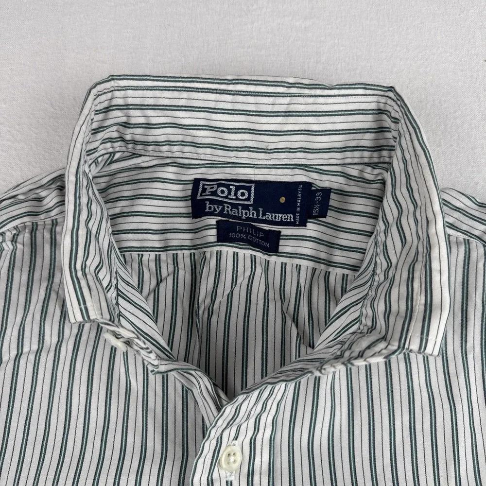 Polo Ralph Lauren Mens Striped Button Down Phillip Shirt 15.5-33 Medium Preppy